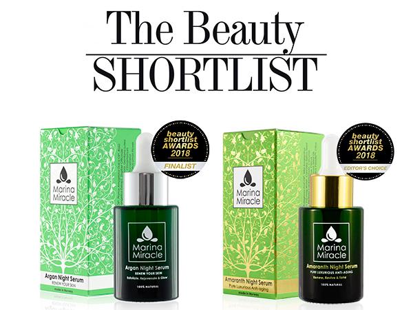 The Beauty Shortlist 2018 selected two of our products!