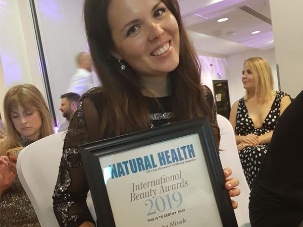 Marina Engervik wins an award for her Acai Hydra Cream